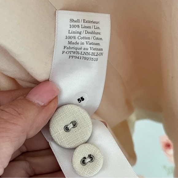 Everlane The Oversized Linen Cotton Blazer Womens 16 Bone Cream - Picture 12 of 15